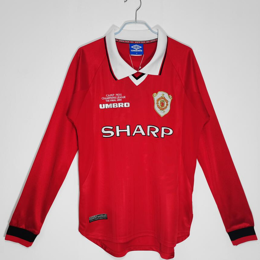 Retro Manchester United 1999-2000 Home Long Sleeve Soccer Jersey1