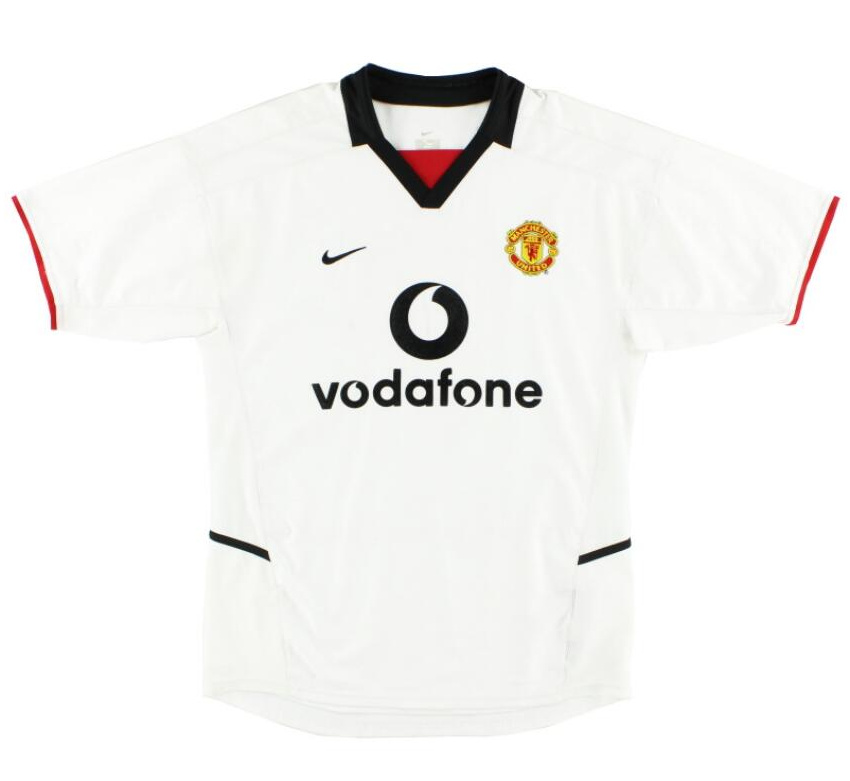 Retro Manchester United 2002-03 Away Soccer Jersey White