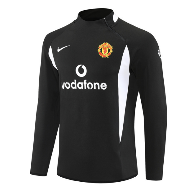 Retro Manchester United 2002-03 Black Training Sweatshirt