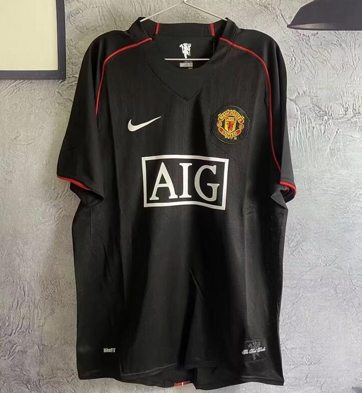 Retro Manchester United 2007-08 3rd Away Soccer Jersey Black