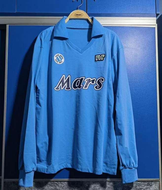 Retro Napoli 1988-89 Home Long Sleeve Soccer Jersey Blue