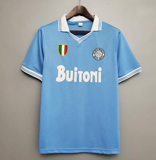 Retro Napoli 86-87 Home Soccer Jersey Blue