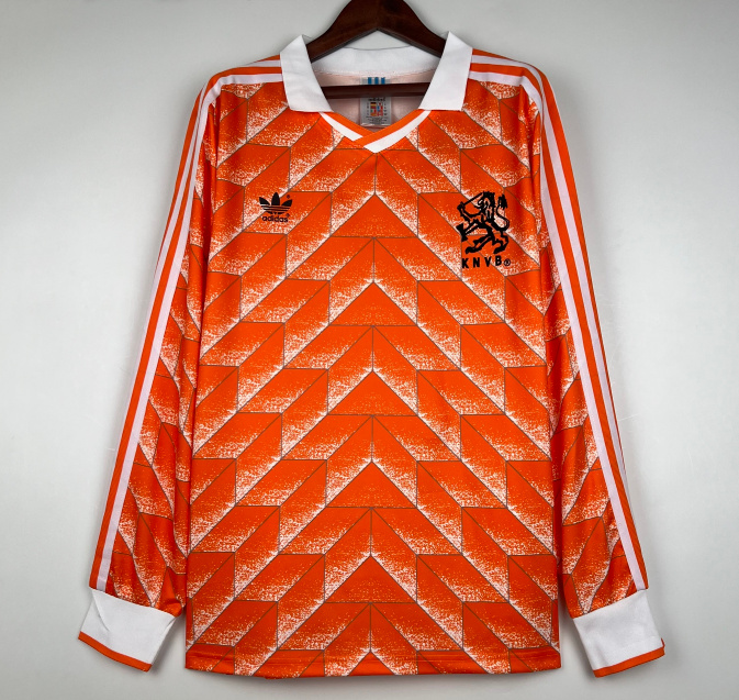 Retro Netherlands 1988 Home Long Sleeve Soccer Jersey