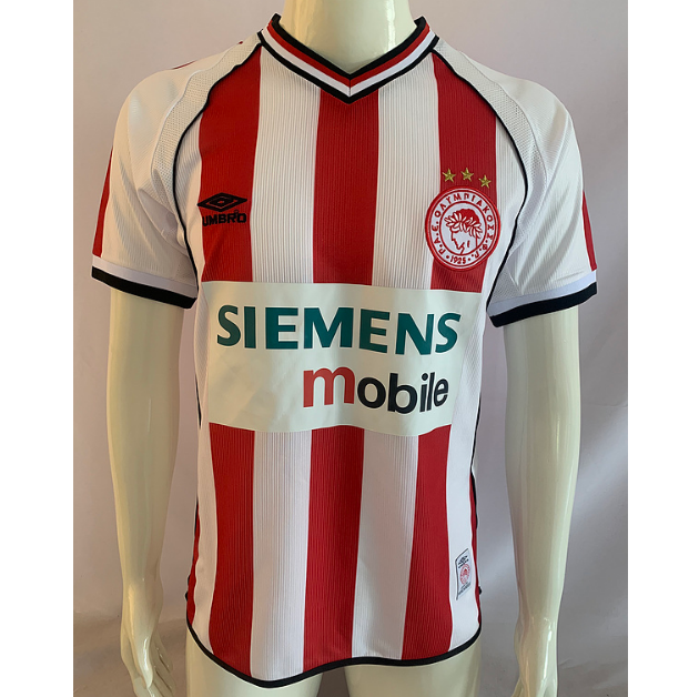 Retro Olympiacos Piraeus 2001-02 Home Soccer Jersey
