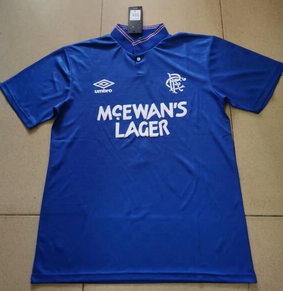 Retro Rangers 1987-90 Home Soccer Jersey