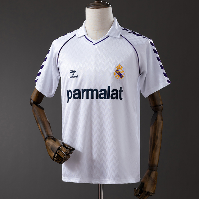 Retro Real Madrid 1986-88 Home Soccer Jersey