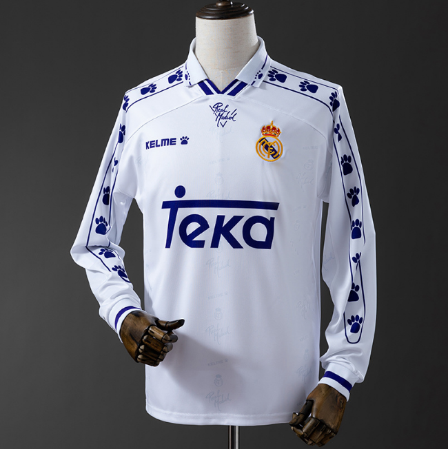 Retro Real Madrid 1994-96 Home Long Sleeve Soccer Jersey