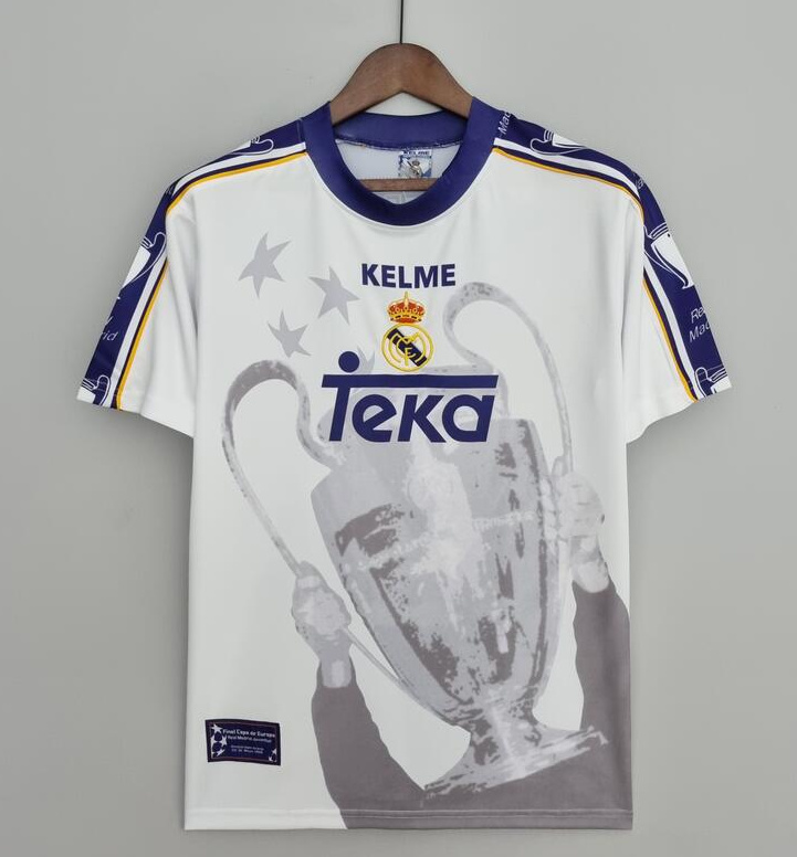 Retro Real Madrid 1997-98 Champions League Cup 7 Commemorative Soccer Jersey