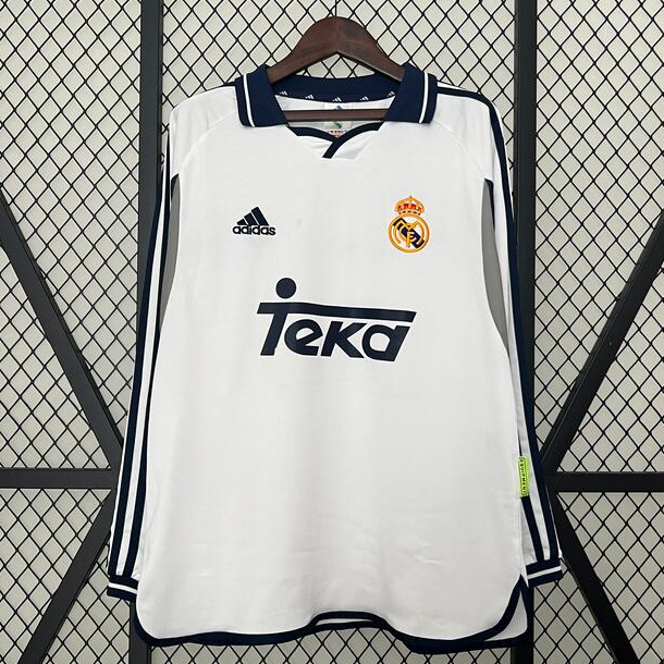 Retro Real Madrid 2000-01 Home Long Sleeve Soccer Jersey