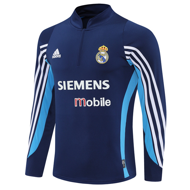 Retro Real Madrid 2003-04 Blue Training Sweatshirt