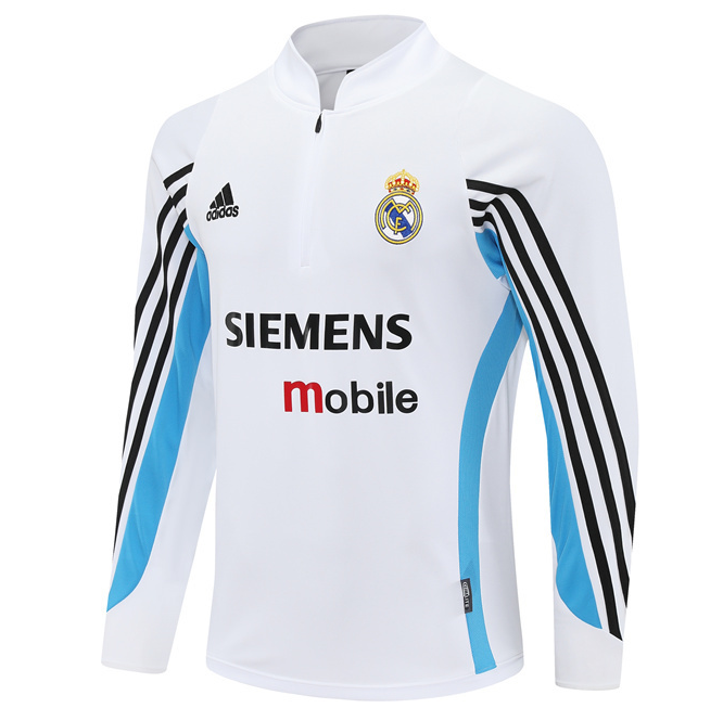 Retro Real Madrid 2003-04 White Training Sweatshirt