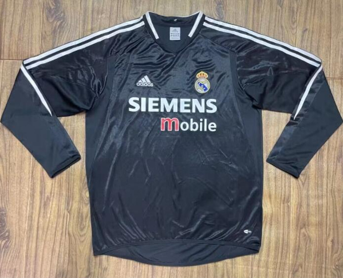 Retro Real Madrid 2004-05 Away Long Sleeve Soccer Jersey With Cup Patch