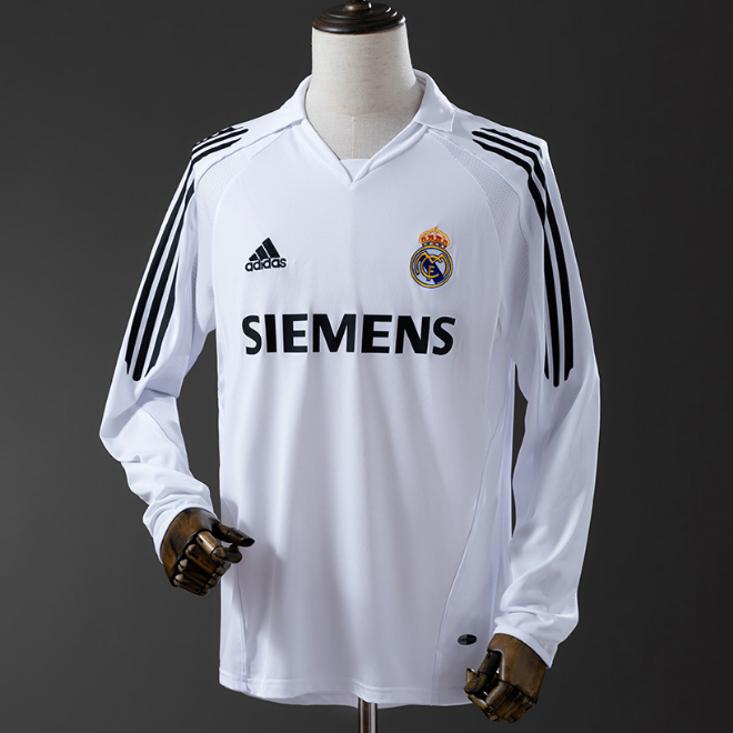 Retro Real Madrid 2005-06 Home Long Sleeve Soccer Jersey