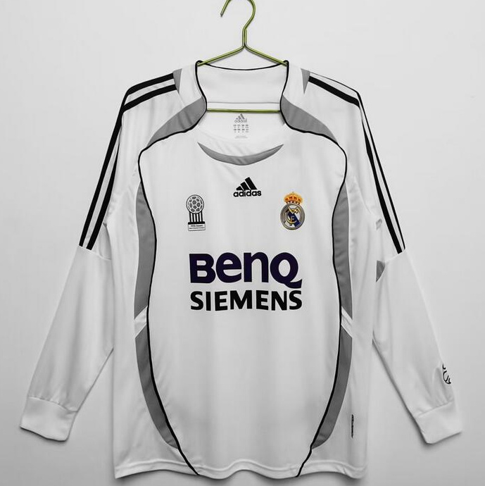 Retro Real Madrid 2006-07 Home Long Sleeve Soccer Jersey