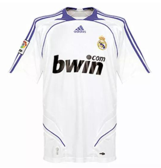 Retro Real Madrid 2007-08 Home Soccer Jersey