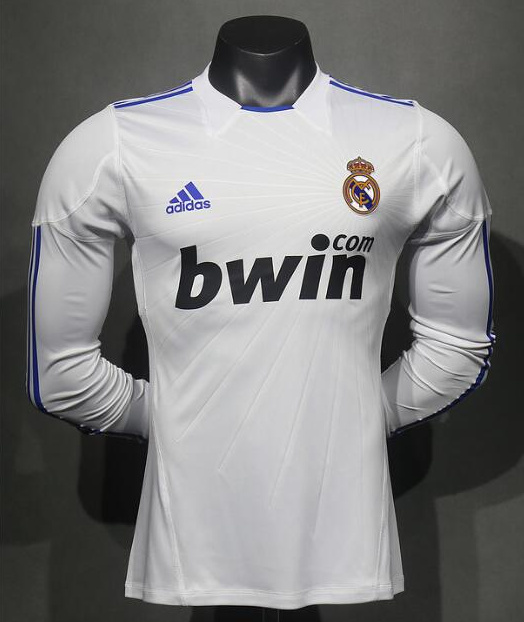 Retro Real Madrid 2010-11 Home Long Sleeve Soccer Jersey Player Version