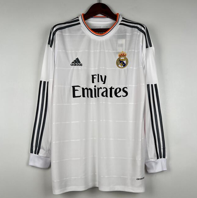 Retro Real Madrid 2013-14 Home Long Sleeve Soccer Jersey