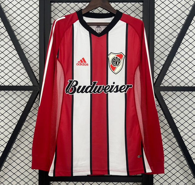 Retro River Plate 2003-04 Away Long Sleeve Soccer Jersey