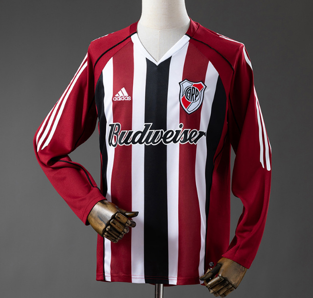 Retro River Plate 2005-06 Away Long Sleeve Soccer Jersey