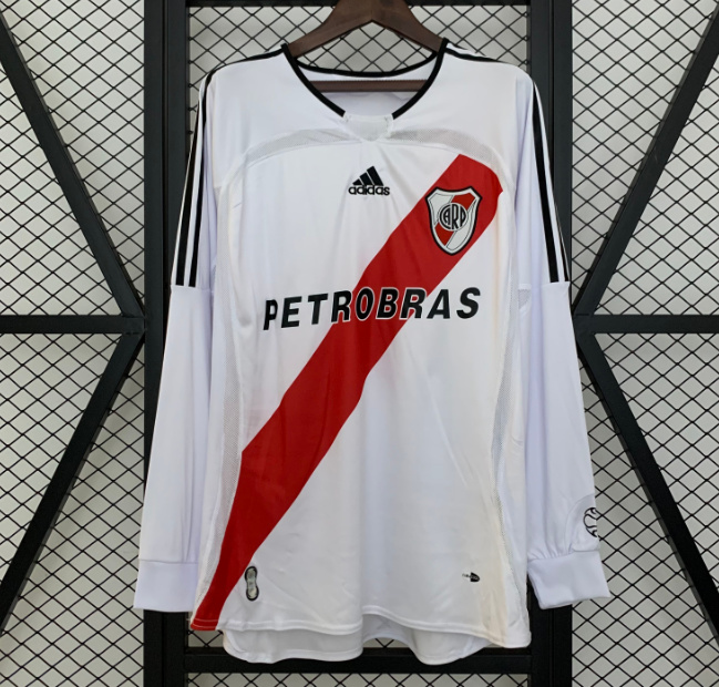 Retro River Plate 2006-07 Home Long Sleeve Soccer Jersey