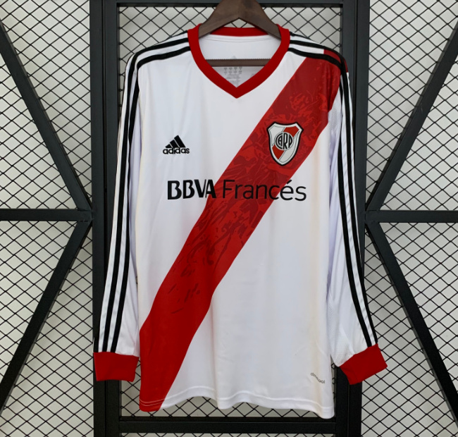 Retro River Plate 2013-14 Home Long Sleeve Soccer Jersey