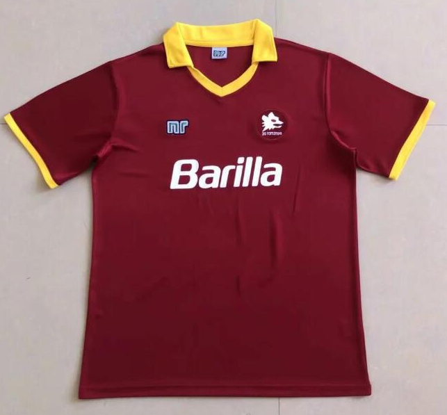 Retro Roma 1989-90 Home Soccer Jersey
