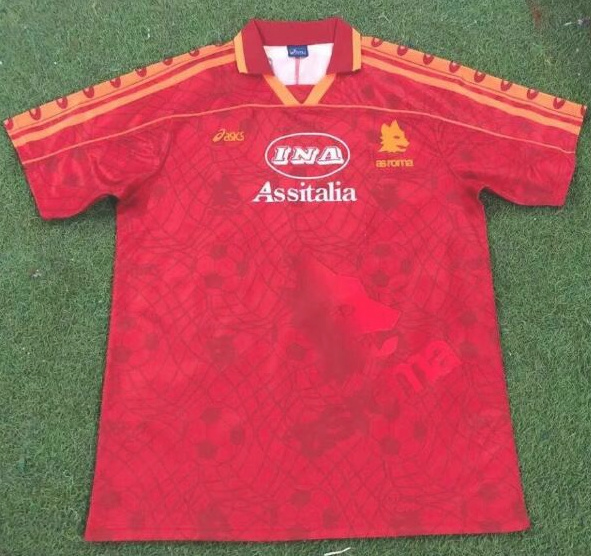 Retro Roma 1995-96 Home Soccer Jersey