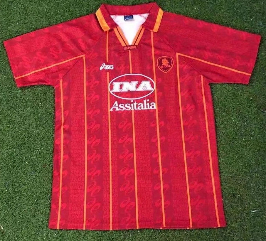 Retro Roma 1996-97 Home Soccer Jersey