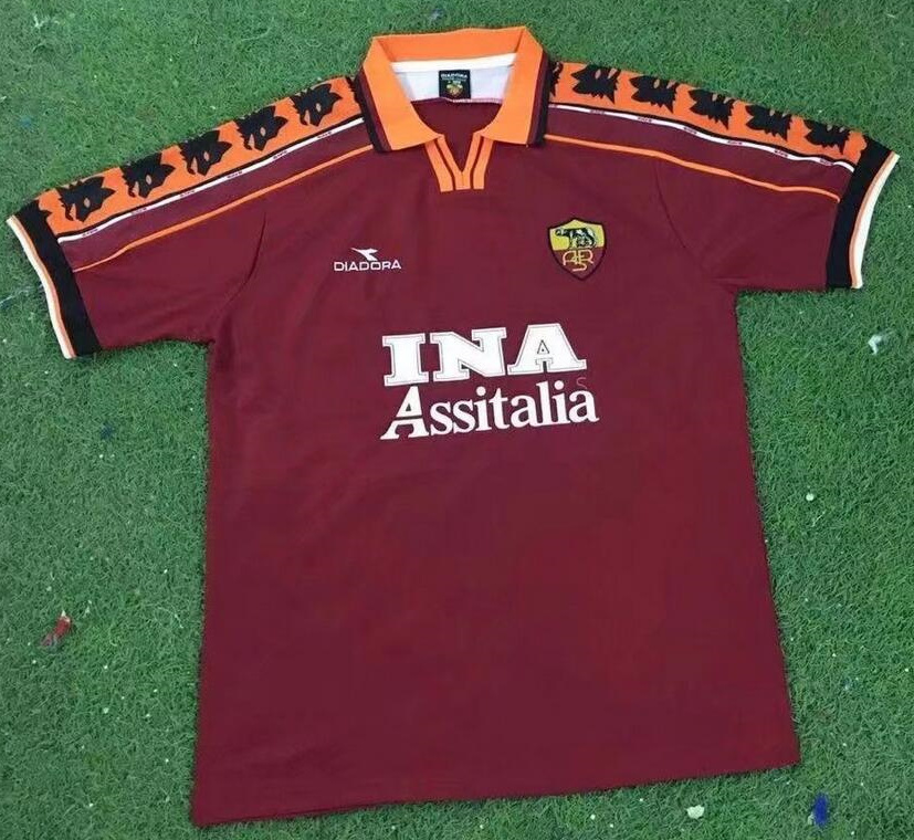Retro Roma 1998-99 Home Soccer Jersey