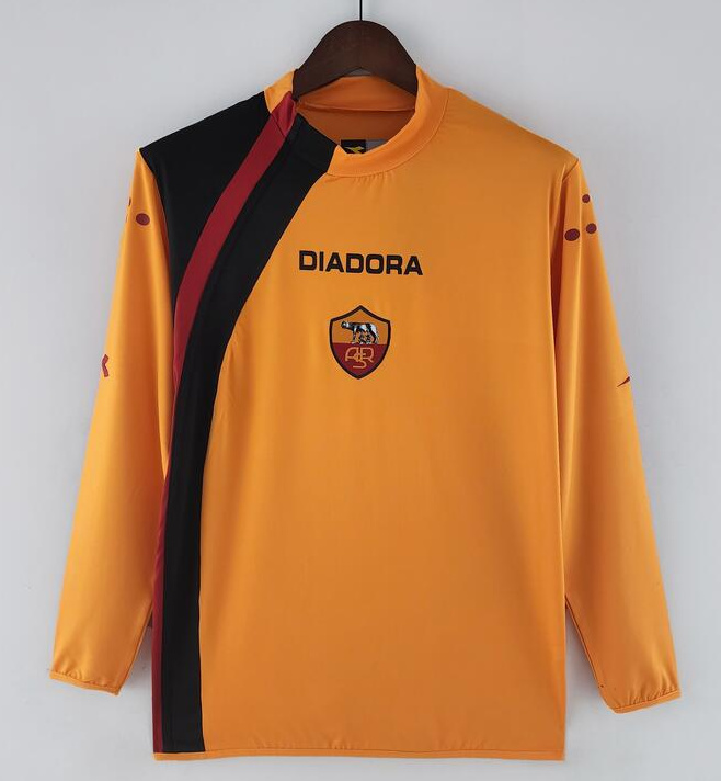 Retro Roma 2005-06 Home Long Sleeve Soccer Jersey