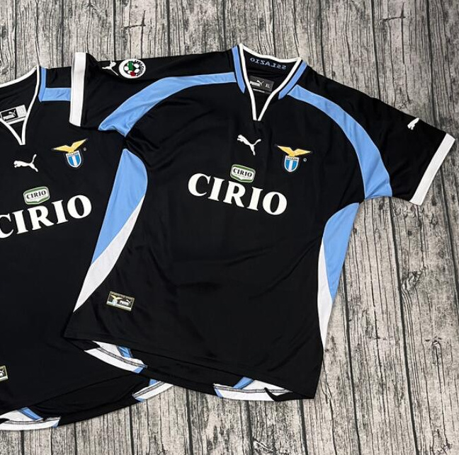 Retro SSC Lazio 2000-01 Anniversary Short Sleeve Soccer Jersey