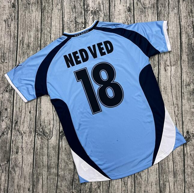 Retro SSC Lazio 2000-01 Home Soccer Jersey 18 Nedved