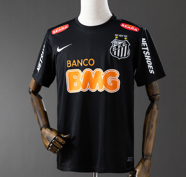 Retro Santos FC 2012-13 Away Black Soccer Jersey
