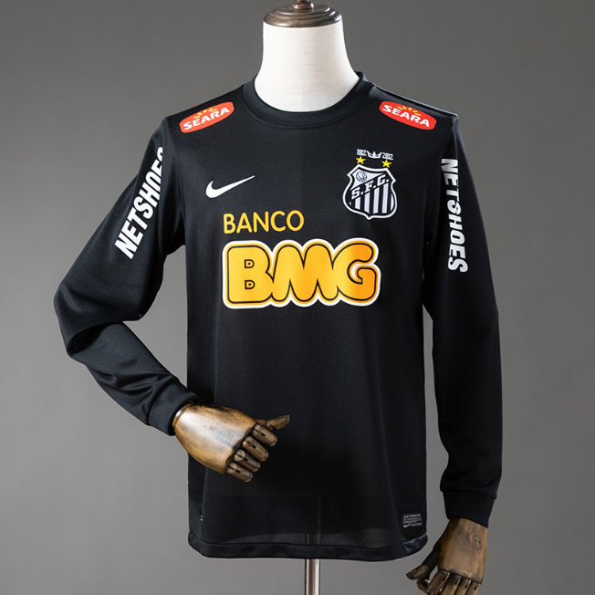 Retro Santos FC 2012-13 Away Long Sleeve Soccer Jersey