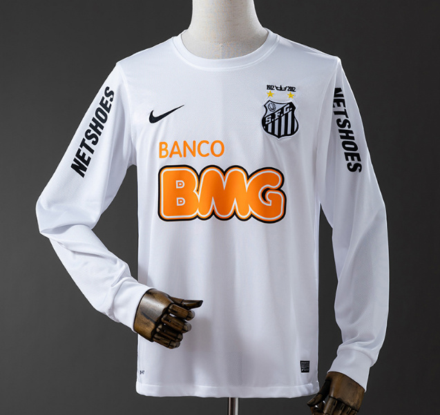 Retro Santos FC 2012-13 Home Long Sleeve Soccer Jersey