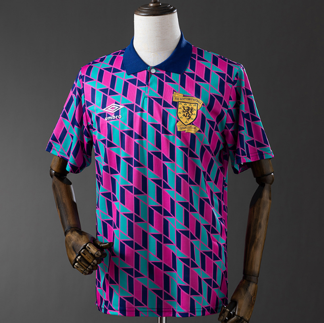Retro Scotland 1988-89 Away Soccer Jersey Purple