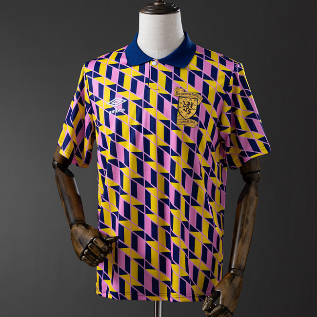 Retro Scotland 1988-89 Away Soccer Jersey Yellow
