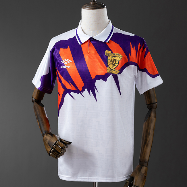 Retro Scotland 1991-93 Away Soccer Jersey White