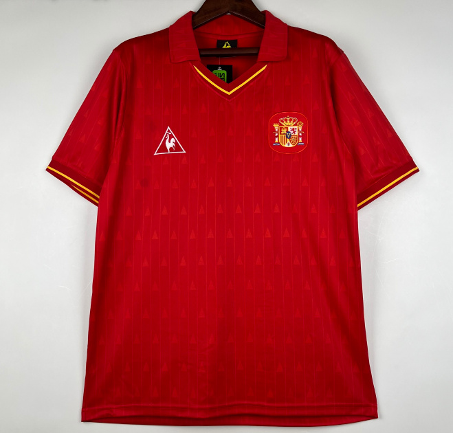 Retro Spain 1988-91 Home Soccer Jersey