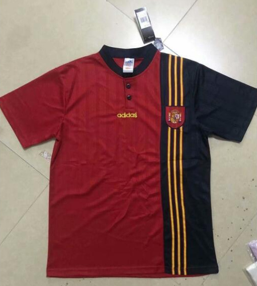 Retro Spain 1996 Home Soccer Jersey Red