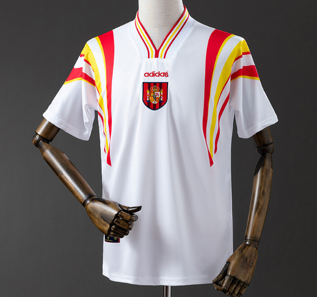 Retro Spain 1996 Third Soccer Jersey White