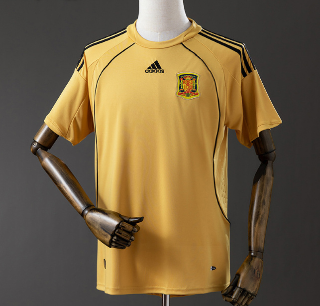 Retro Spain 2008 Away Soccer Jersey Golden1