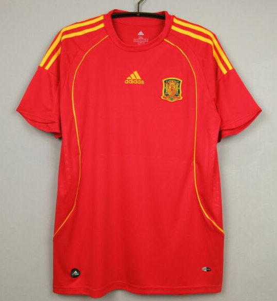 Retro Spain 2008 Home Soccer Jersey Red