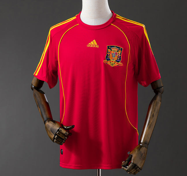 Retro Spain 2008 Home Soccer Jersey Red1