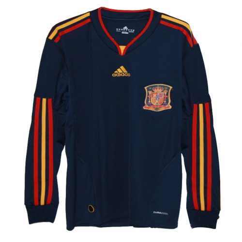 Retro Spain 2010 Away Long Sleeve Soccer Jersey