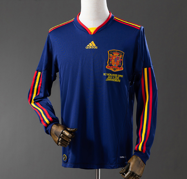 Retro Spain 2010 Away Long Sleeve Soccer Jersey1
