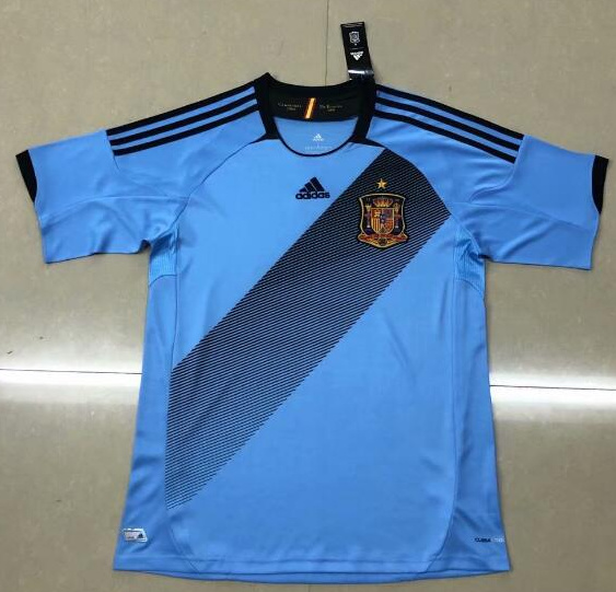 Retro Spain 2012 Away Soccer Jersey Blue
