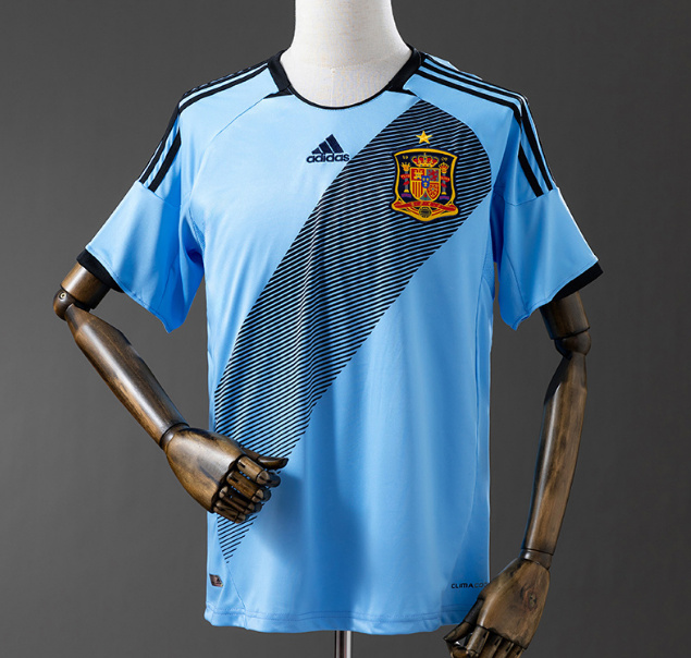 Retro Spain 2012 Away Soccer Jersey Blue1