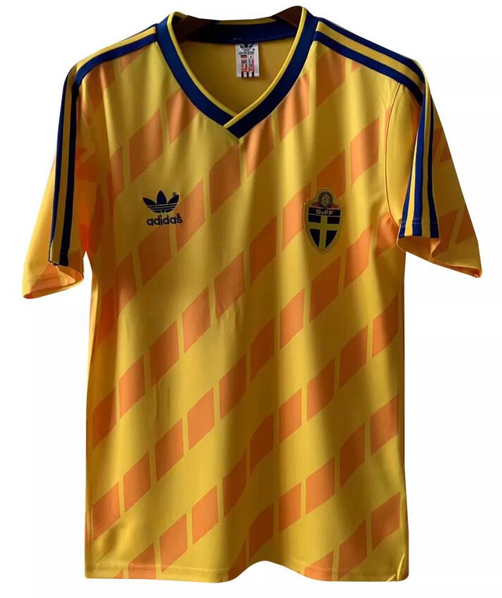 Retro Sweden 1988 Home Soccer Jersey