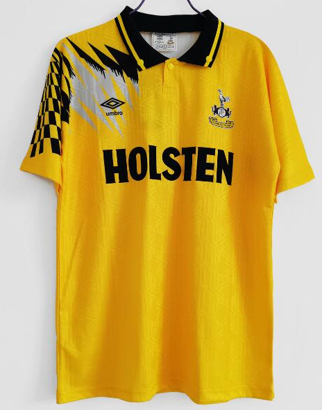 Retro Tottenham Hotspur 1992-94 Away Soccer Jersey Yellow